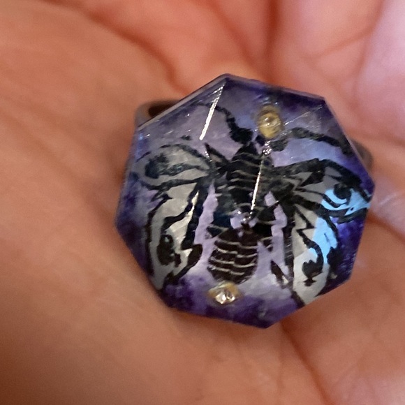 Juliette Ramade Hand Painted Butterfly Ring OS - Picture 3 of 8